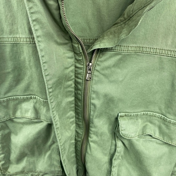 Sonoma Womens Jacket Green Utility Military Zipper And Button Closure Large - Picture 2 of 7